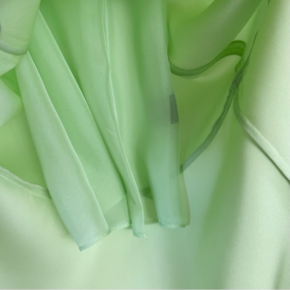 INTERMIX Paris Silk Midi Slip Dress Pistachio Green - Picture 13 of 15